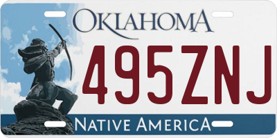 OK license plate 495ZNJ