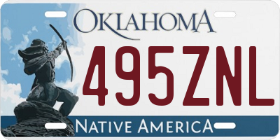 OK license plate 495ZNL