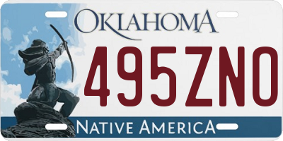 OK license plate 495ZNO