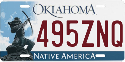 OK license plate 495ZNQ