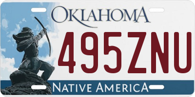 OK license plate 495ZNU