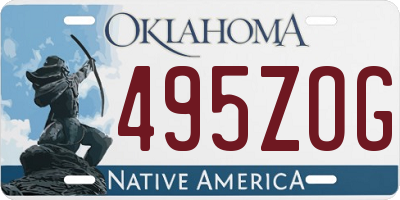 OK license plate 495ZOG