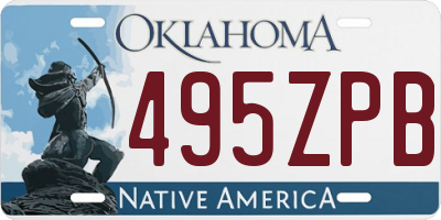 OK license plate 495ZPB