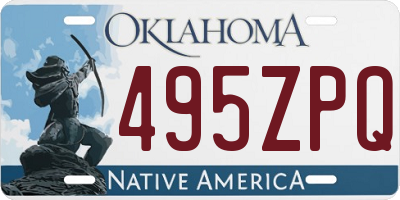 OK license plate 495ZPQ