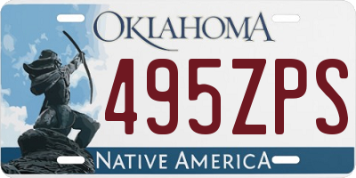 OK license plate 495ZPS