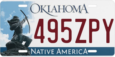 OK license plate 495ZPY