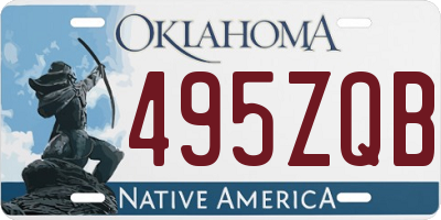 OK license plate 495ZQB