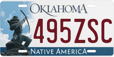 OK license plate 495ZSC