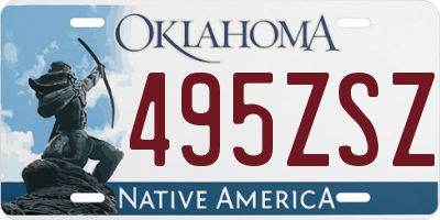 OK license plate 495ZSZ