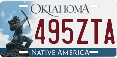 OK license plate 495ZTA