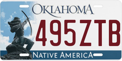 OK license plate 495ZTB