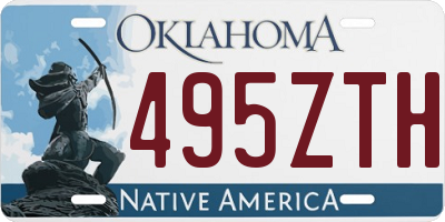 OK license plate 495ZTH