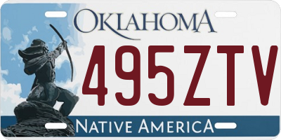 OK license plate 495ZTV