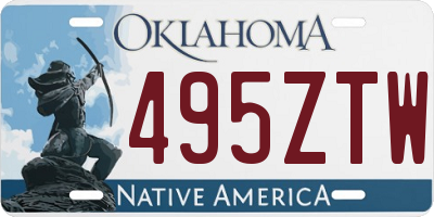 OK license plate 495ZTW