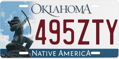 OK license plate 495ZTY