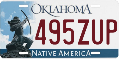 OK license plate 495ZUP