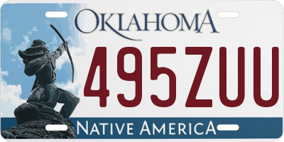 OK license plate 495ZUU