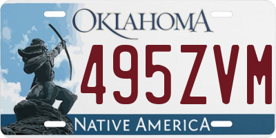 OK license plate 495ZVM