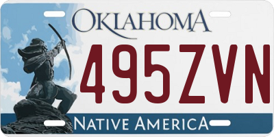 OK license plate 495ZVN