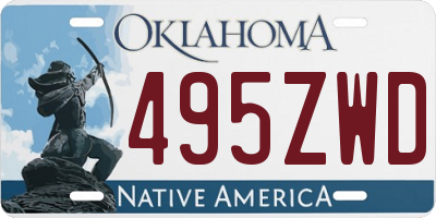 OK license plate 495ZWD