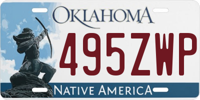 OK license plate 495ZWP