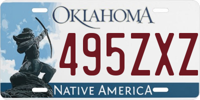 OK license plate 495ZXZ