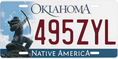 OK license plate 495ZYL