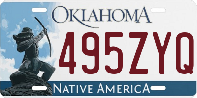 OK license plate 495ZYQ