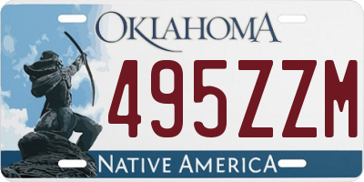 OK license plate 495ZZM