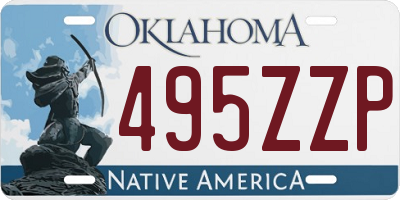 OK license plate 495ZZP