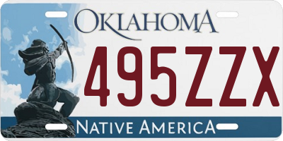 OK license plate 495ZZX