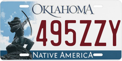 OK license plate 495ZZY