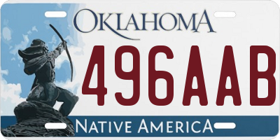 OK license plate 496AAB