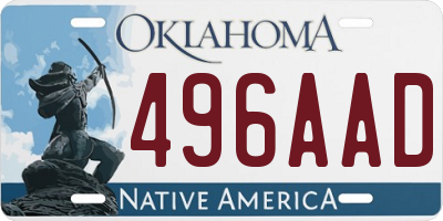 OK license plate 496AAD