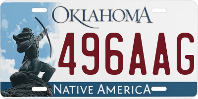 OK license plate 496AAG