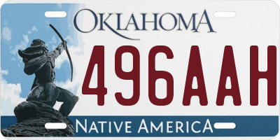 OK license plate 496AAH