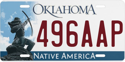 OK license plate 496AAP