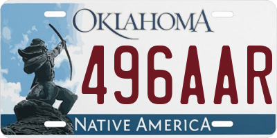 OK license plate 496AAR