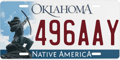 OK license plate 496AAY