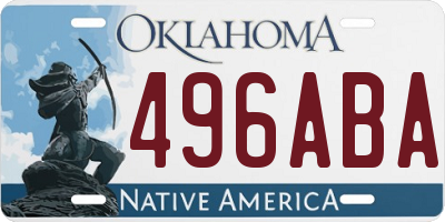 OK license plate 496ABA