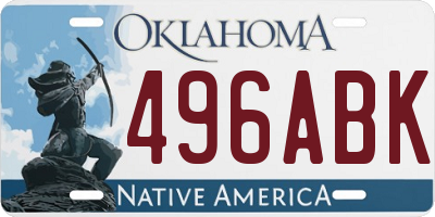 OK license plate 496ABK
