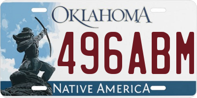 OK license plate 496ABM