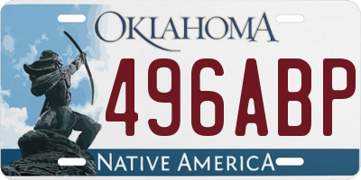 OK license plate 496ABP