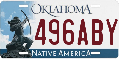 OK license plate 496ABY