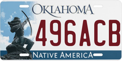 OK license plate 496ACB