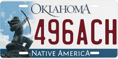 OK license plate 496ACH