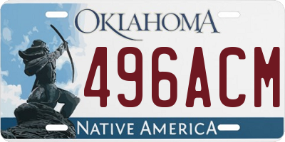 OK license plate 496ACM