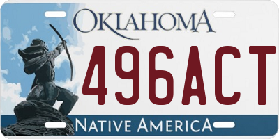 OK license plate 496ACT