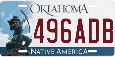 OK license plate 496ADB
