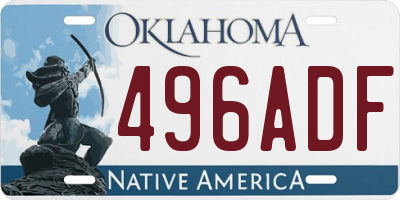 OK license plate 496ADF